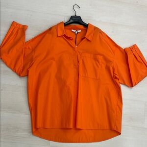 Santorelli Tangerine Button Down Shirt